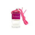 8ml glass car perfume bottle with pink metallic cap and hanging rope, empty aromatherapy vial. - Rose Red