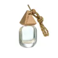 Autoparfüm Glasflasche Anhänger 10ml ätherisches Öl Diffusor Hängeornament für Fahrzeug - Bauchige Flasche mit dreieckigem Deckel / 10ml