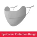 Mascarilla de protección solar gris de seda de hielo para ciclismo y deportes al aire libre - Máscara de Protección de Esquinas de Ojos de Color Sólido / Gris