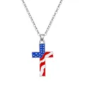 Detailansicht der Halskette mit Kreuzanhänger im US-Flaggen-Design - Kreuz-Halskette