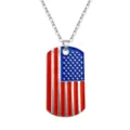 Detailansicht der patriotischen USA-Flaggen-Halskette für den Unabhängigkeitstag. - US-Flagge Dog Tag Anhänger Halskette