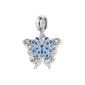 Exquisiter blauer Emaille-Schmetterling-Charm mit Kristallen für DIY-Schmuckarmbänder. - Blauer und hellblauer zweifarbiger Schmetterling (DGB1920-1)