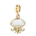 Exquisiter goldener Quallen-Anhänger mit Mondstein für DIY-Ozean-Armbänder. - Goldene Qualle (DGB1986)