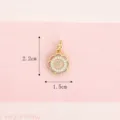 Elegant small pink flower charm with faux pearls for DIY jewelry, 2.2cm x 1.5cm - Pink Flower