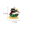 Pendentif chat noir de Noël en émail 2,2x2,6cm pour la création de bijoux DIY - 07-Chat Noir sur Traîneau