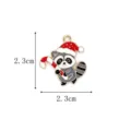 Pendentif raton laveur de Noël avec canne en sucre et bonnet de Père Noël pour DIY - 08-Raton Laveur de Noël