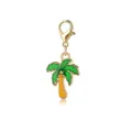 Tropische palmboom emaille bedel met karabijnsluiting voor DIY armbanden en kettingen - Gouden Kokosboom Vorm (LXK-DGB575)