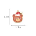 Pendentif ours de Noël avec bonnet de Père Noël, 2.3cm x 1.9cm pour DIY - 11-Ours de Noël
