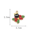Pendentif chat de Noël avec feuilles de houx, dimensions 2,5 cm x 2,4 cm - 12-Chat Noir avec Bois