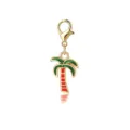 Prachtige palmboom bedel met gouden karabijnsluiting voor het maken van DIY-sieraden - Groen Blad Kokosboom Vorm (LXK-DGB765)