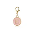 Pink enamel lobster clasp charm with embossed letter E for DIY jewelry designs - Pink Letter E Style (LXK-DGB1282)