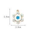 Pendentif flocon de neige en émail blanc et bleu, 2,6 cm x 2,0 cm pour bijoux DIY. - 13-Flocon de Neige Bleu