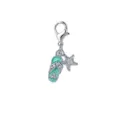 Turquoise slippers en zeester bedel met kreeftsluiting voor DIY sieraden - Muntgroene Slipper en Zeester Hanger (LXK-DGB1142)