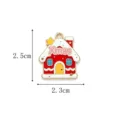 Pendentif maison de Noël émaillé, 2,5 cm x 2,3 cm, pour la création de bijoux DIY - 14-Maison de Noël