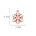Pendentif flocon de neige en émail rouge et blanc avec dimensions pour bijoux de Noël - 15-Flocon de Neige Rouge