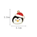 Mignon pendentif pingouin de Noël en émail avec bonnet rouge, dimensions 2,2cm x 2,1cm - 16-Pingouin avec Chapeau