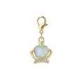 Gold heart opal crown charm with lobster clasp for DIY bracelets and necklaces - Green Crown Heart Style (LXK-DGB1805)