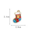 Pendentif chaussette Noël en émail avec dimensions, breloque bijoux DIY 2,4cm x 2,0cm - 18-Chaussette de Noël