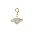 Elegant light blue heart planet charm with gold lobster clasp and pearls for DIY jewelry - Light Blue Heart Planet (LXK-DGB1807)