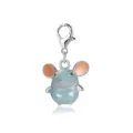 Cute light blue enamel mouse charm with silver-toned lobster clasp for DIY jewelry. - Light Blue Cartoon Mouse Style (LXK-DGB1036) / 1 Piece