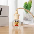 10ml car hanging perfume bottle glass diffuser with wooden cap and cute reindeer pendant. - Christmas Reindeer