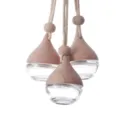 Car hanging perfume bottle empty glass diffuser wooden cap decorative aroma pendant ornament - 6ml / Teardrop Empty Bottle