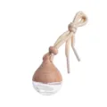Flacone profumo per auto goccia di vetro diffusore con tappo di legno e corda beige. - 6ml / Bottiglia vuota a goccia d'acqua