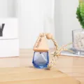 Bottiglia di profumo sospesa per auto, diffusore in vetro diamante blu con tappo in legno. - 8ml / Blu