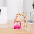 Bottiglia di profumo da appendere per auto, bottiglia di vetro diamante rosa con tappo in legno. - 8ml / Rosso rosa