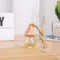 Bottiglia di profumo da appendere per auto in vetro diamantato e tappo di legno aromaterapia. - 8ml / Giallo