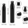 5ml 10ml schwarze matte Glas Parfüm Zerstäuber Sprühflasche mit Aluminiumpumpe Deckel - 5 ml / Mattschwarze zylindrische Flasche