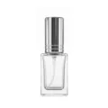 10ml square glass perfume atomizer bottle empty refillable container with silver cap - 10ML / Silver