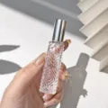 12ml diamond glass perfume spray bottle, elegant portable empty cosmetic sample container. - Silver