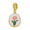 Vergoldeter Tulpen-Emaille-Anhänger für DIY-Schmuckherstellung im Frühlings-Stil - Tulpe Floral (DGB1630-1)