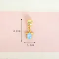 Small blue opal sea turtle pendant in gold finish for DIY jewelry, 3.2cm height - Matte Gold Turtle