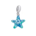 Seestern Anhänger mit blauem Mosaik Emaille Muster für DIY Schmuck und Armbänder - Blaues Mosaik Seestern (DGB2072)