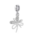 Eleganter silberner Libellen-Charm mit funkelnden Kristallen für DIY-Schmuck - Libellenanhänger mit Strass (DGB1720-1)