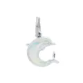 Silberner Delfin-Anhänger mit irisierendem Inlay für DIY-Armbänder Ozean-Serie - Irisierender silberner Delfin (DGB2111)