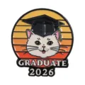 Creative cat graduation cap enamel pin badge with 'Graduate 2026' design for students - Graduate Cat (UVXZ366)
