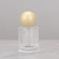 Portable round glass perfume spray bottle empty refillable container with ball cap aesthetic - 30ml / Yellow Pom Pom