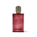 50ml refillable glass perfume bottle with elegant gold cap for cosmetic packaging and travel use. - 50ML / Red