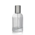 Clear glass perfume bottle 50ml refillable spray empty container for travel cosmetic use - Gray