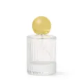 Dettaglio flacone profumo in vetro trasparente, tappo a sfera dorato, contenitore cosmetico. - 50ML / Tappo a sfera oro
