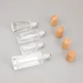 Glazen roll-on flesjes met bamboe dop voor etherische oliën en parfum handige reisfles. - 5ml / Bamboe Deksel Stalen Bal Transparante Fles