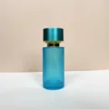 50ml frosted glass perfume decanting spray bottle with metal cap for daily cosmetic use - Blue