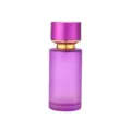 50ml purple frosted glass perfume bottle empty cosmetic spray decanter for travel daily use - Pink