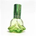 Frasco de Perfume de Vidrio en Forma de Rosa de 6ml Botella Recargable Verde - Verde