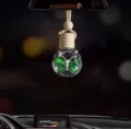 Flacone di profumo sospeso per auto con cristallo farfalla verde, diffusore in vetro. - Verde