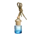 Car hanging perfume glass bottle with wooden cap and rope for vehicle air freshener. - 8ML / Dark Blue