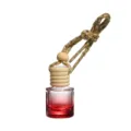 Car hanging perfume glass bottle, red gradient essential oil diffuser pendant with wooden cap. - 8ML / Red